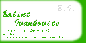 balint ivankovits business card